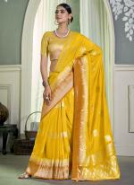 Crepe Yellow Festival Wear Weaving  Saree